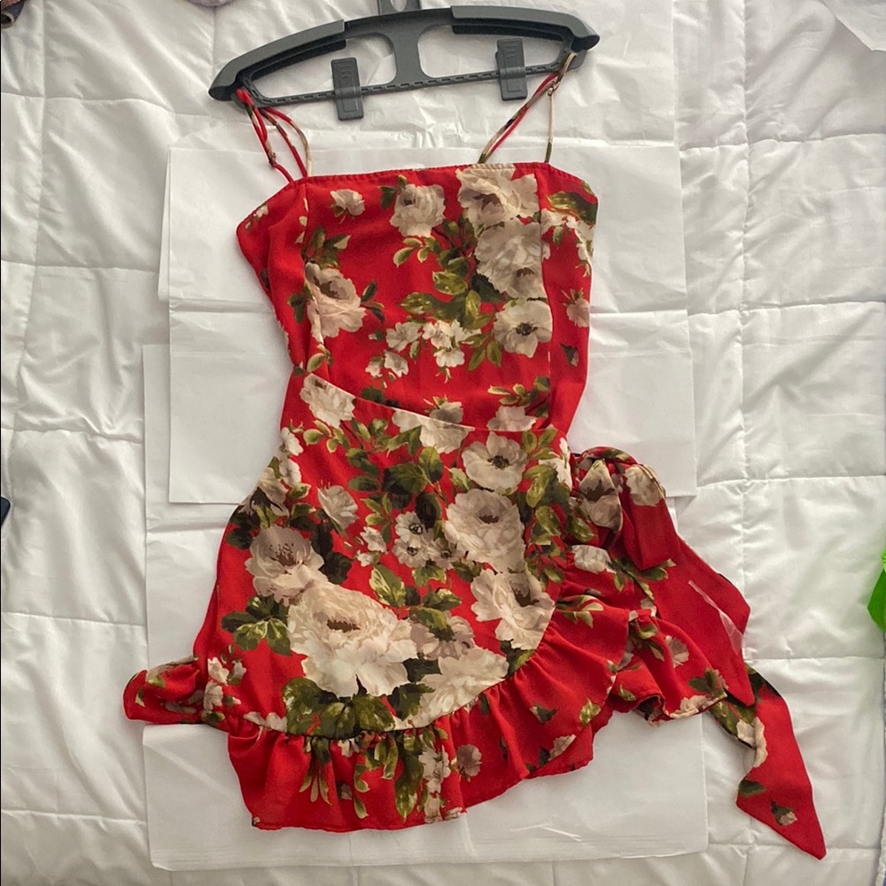 Free People Red and Floral Dress